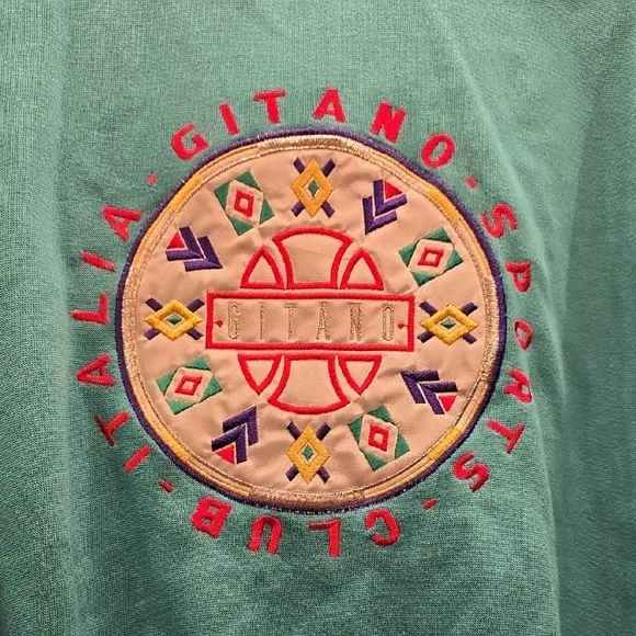 Gitano Teal Embroidered Sweatshirt - Picture 3 of 13